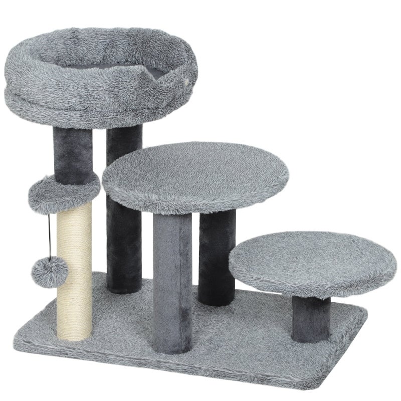 Arbre à chat et échelle pour chat , base large, tissu peluche, griffoir — free download
