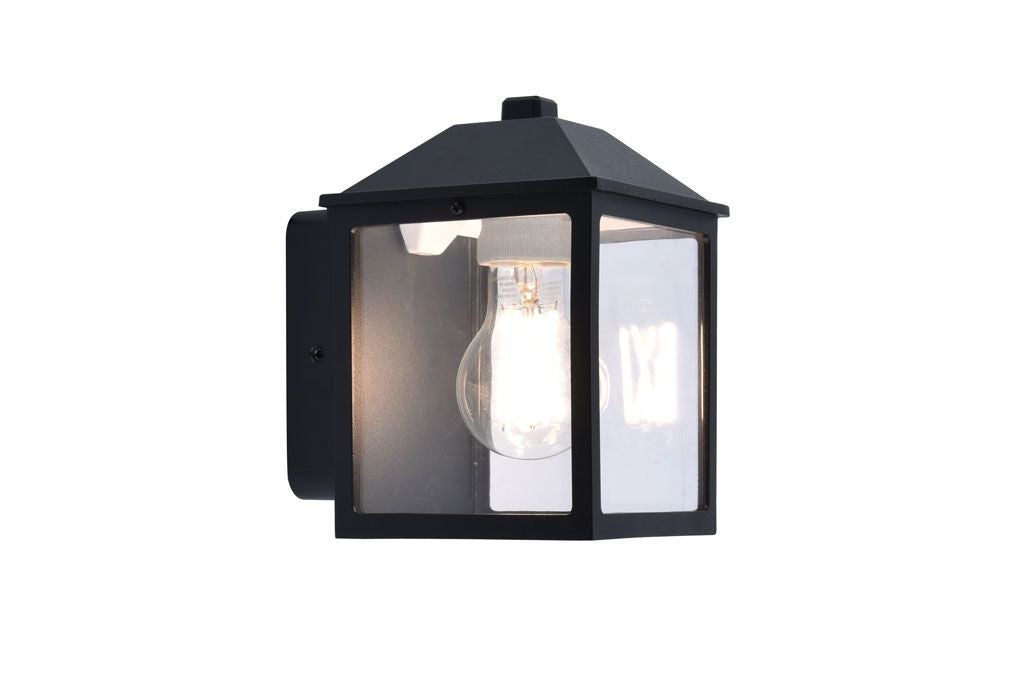 Kinkiet zewnętrzny SPIRE czarny 1xE27x25W aluminium wym:17,5x12,3x14,3cm IP44 Lutec