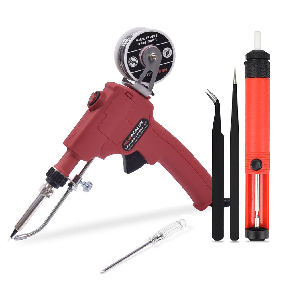 Pistolet lutowniczy 60W z wewnętrznym podgrzewaniem, lutownica 900M, ergonomiczny uchwyt ABS, włącznik, zasilacz 220V