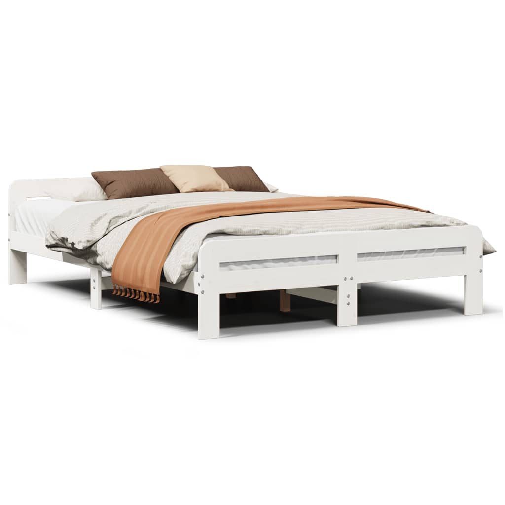Łóżko Drewniane Rama Łóżka Sofa Biała Do Sypialni Pokoju 150x200 cm