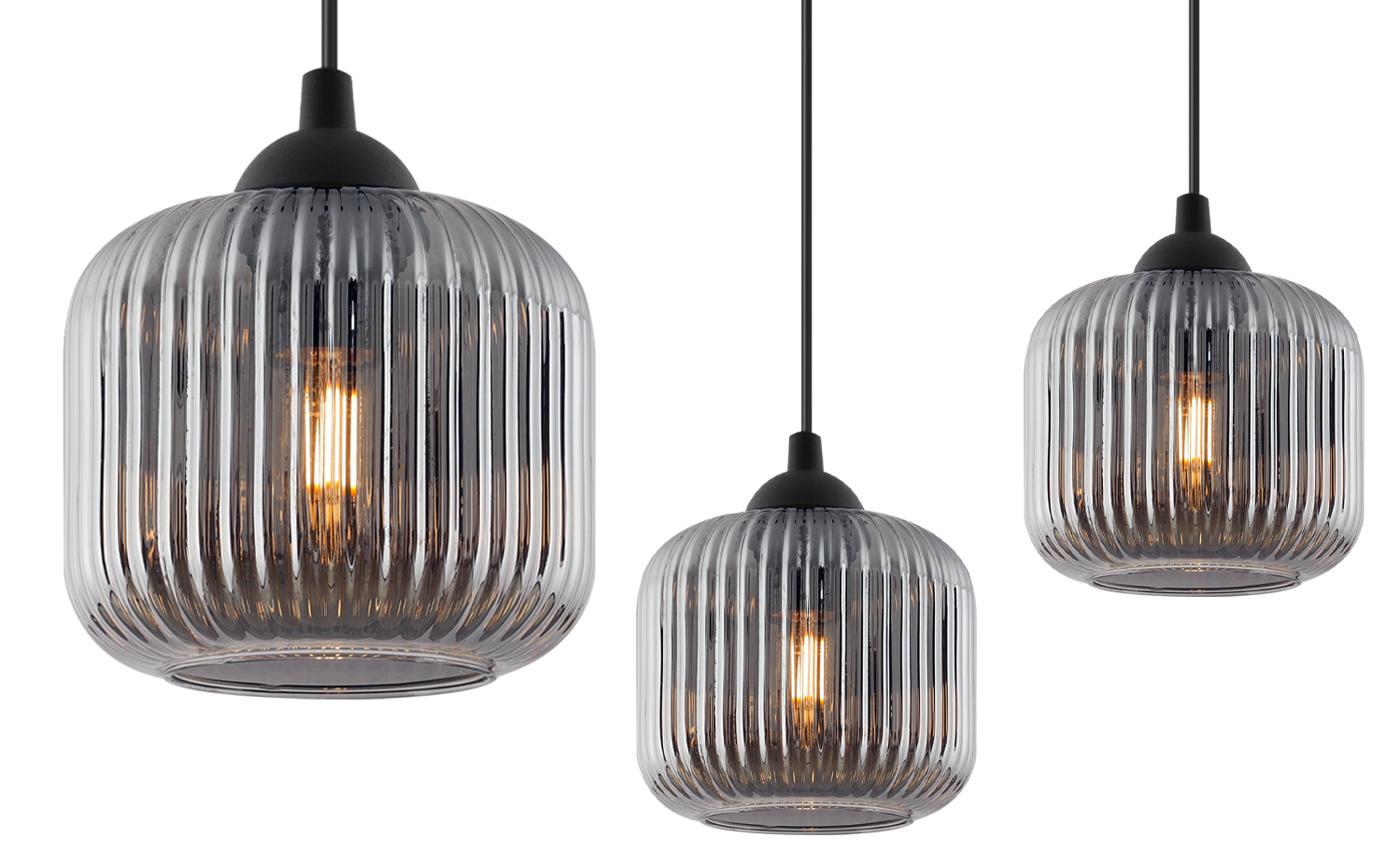 Lampa sufitowa wisząca Riffle loft 1xE27 klosz walec grafit Light Home LH - 5