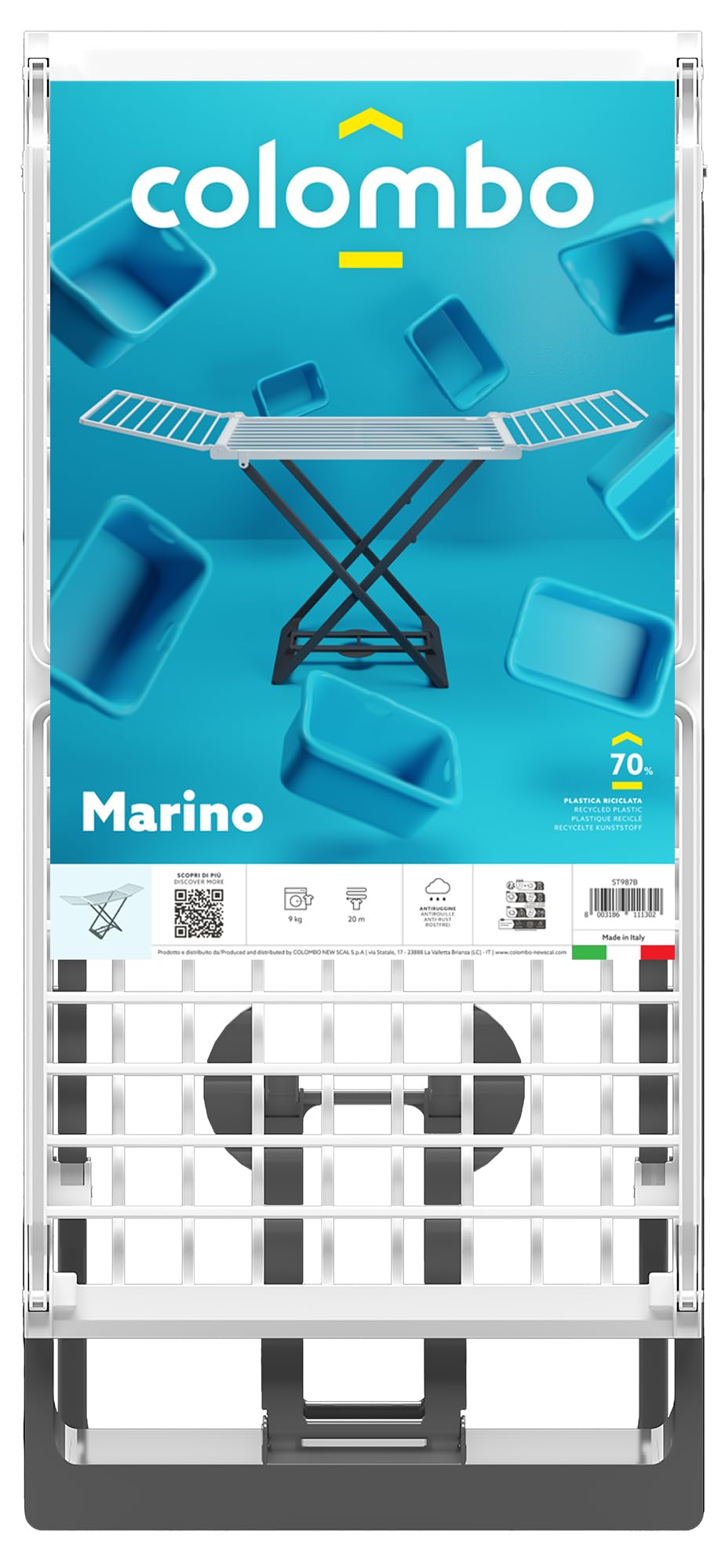 Stendibiancheria Colombo Simple 10 - Per Lavanderia, Pratico E Compatto, 60x77 Cm - Ideale Per Spazi Piccoli - Foto 4