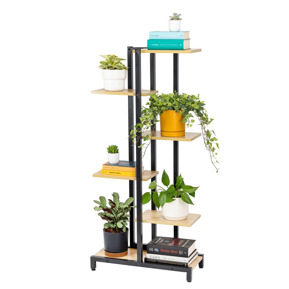 Kwietnik stojący metalowy czarny stojak na kwiaty