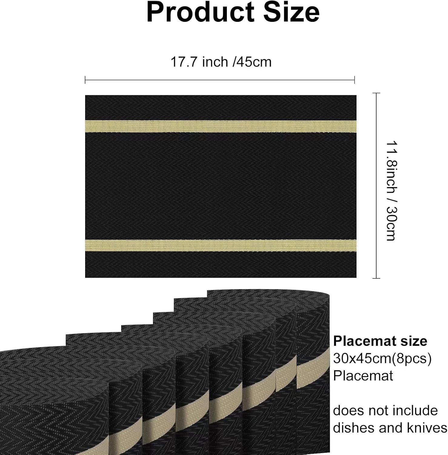 Lot De 8 Sets De Table Lavables En PVC Antidérapants