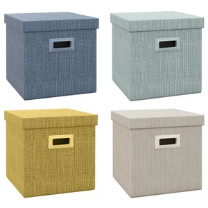 Boîte De Rangement En Tissu Avec Fenêtre Transparente - Cube Empilable, Double Fermeture Éclair, Grande Capacité