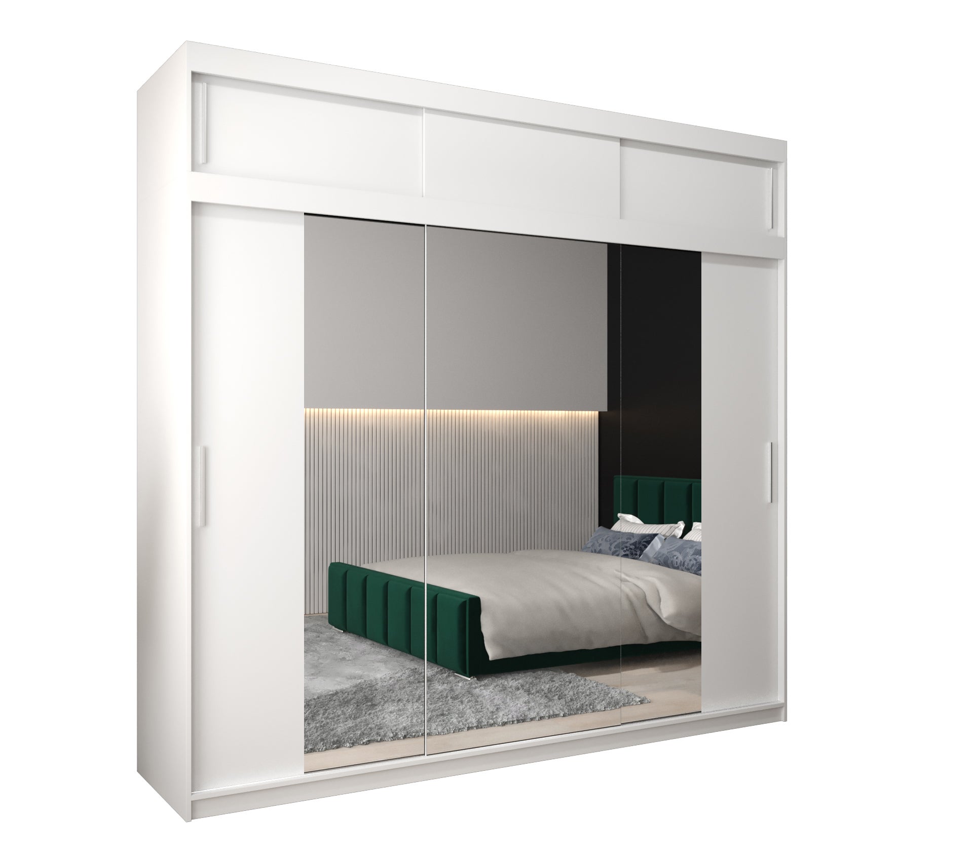 Szafa przesuwna z nadstawką garderoba TOKYO 2 250 x 62 x 240 cm Biały - Abiks Meble