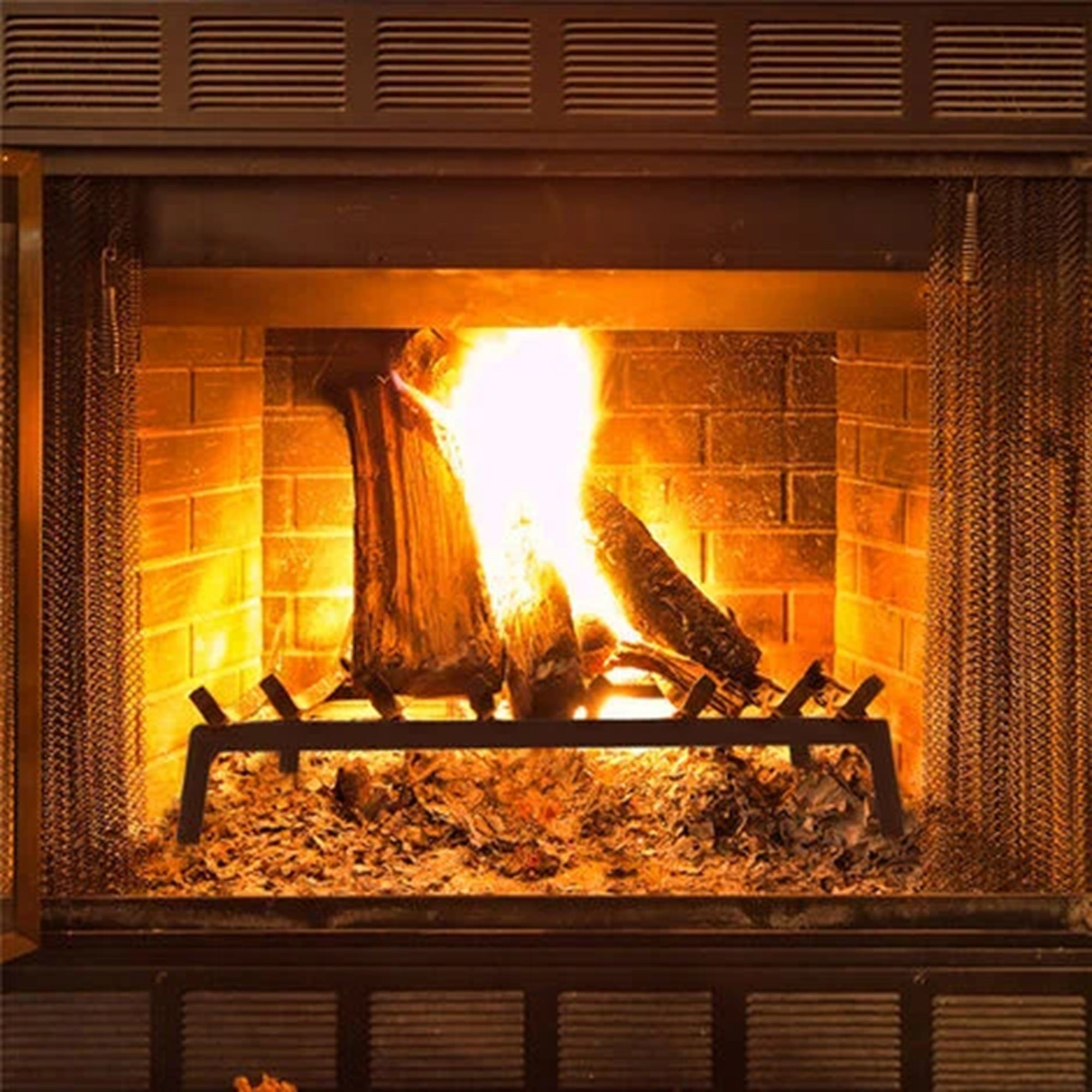 Porte Bûches Grille en Acier Forgé Pour Cheminée Sannover - 3