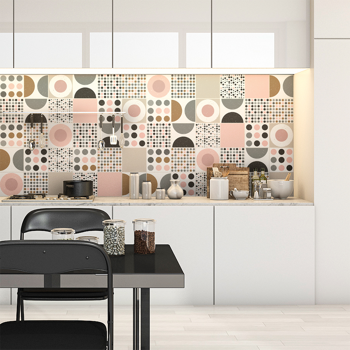 30 vinilo baldosas escandinavo margret - adhesivo de pared - revestimiento sticker mural decorativo - 30stickers10x10cm