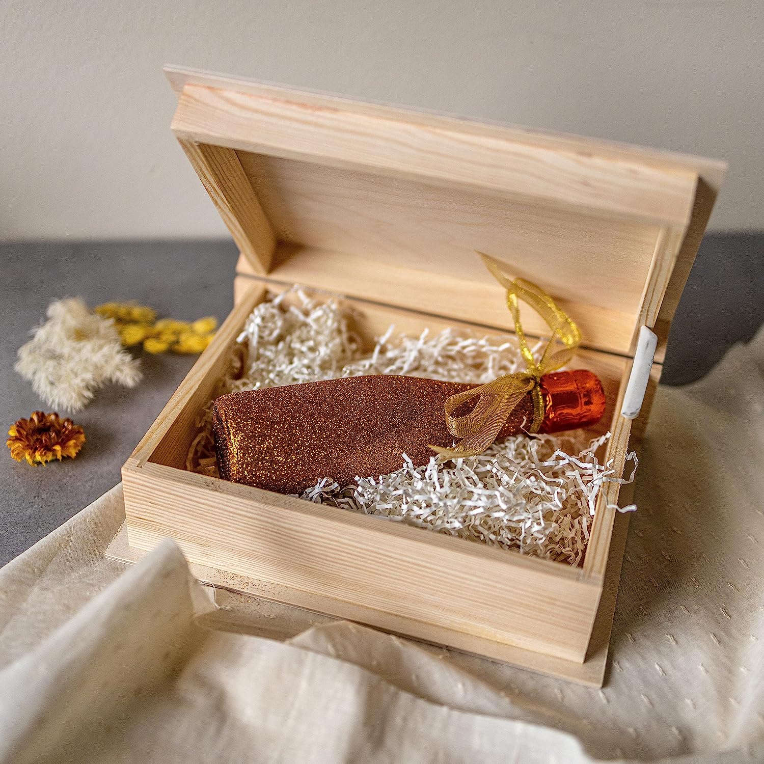 Creative Deco Boite de Rangement Boîte de Livre en Bois | 24 x 19 x 7,5cm | Decoration de Bibliotheque | Non-Peint | Coffre Caisse | Coffret Souvenirs - 4