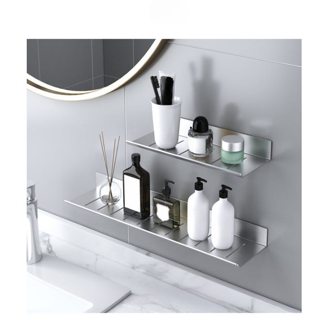 2 Mensole Doccia Adesive Senza Foratura - Organizer Per Bagno Con Asciugatura Rapida - Foto 4
