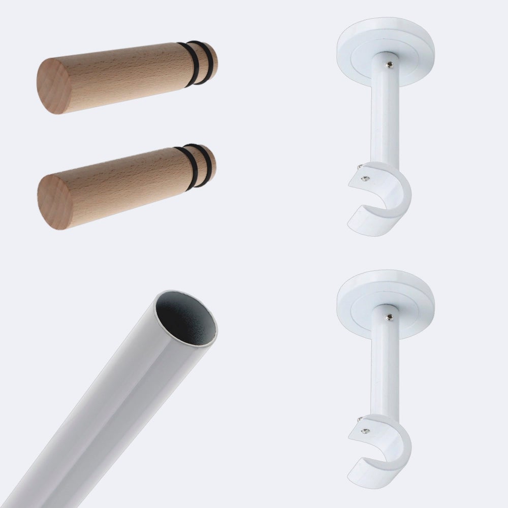 Set Bastone Tende Elba - Binario Ø16/19mm, Colore Avorio, Lunghezza Regolabile 120-210cm - Foto 7