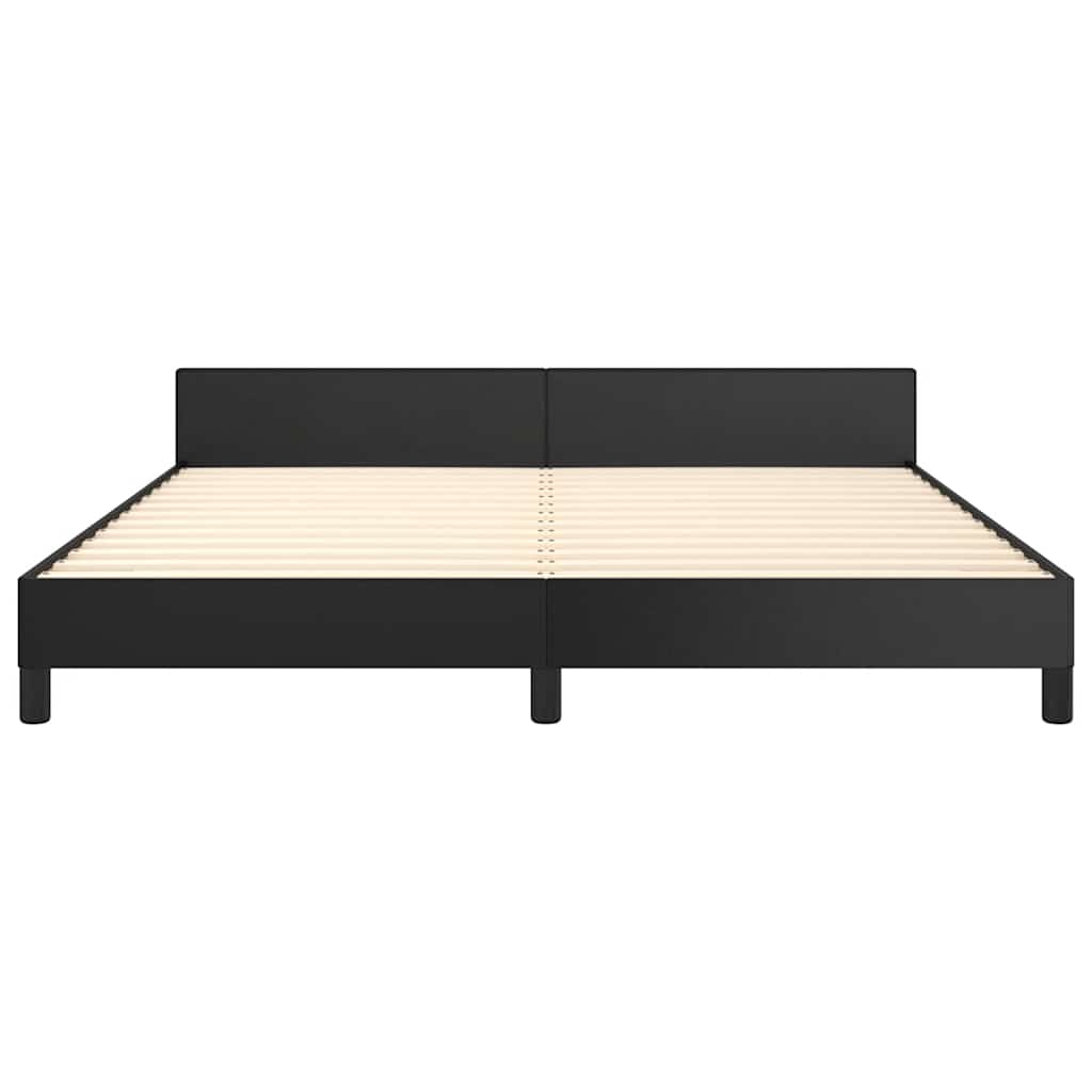 Cadre de lit avec tête de lit, sans matelas, noir, 180 × 200 cm - 5