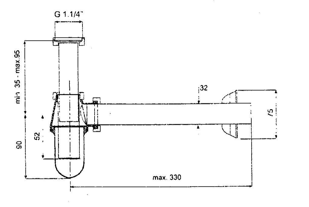 Siphon bouteille pour lavabo et bidet 1