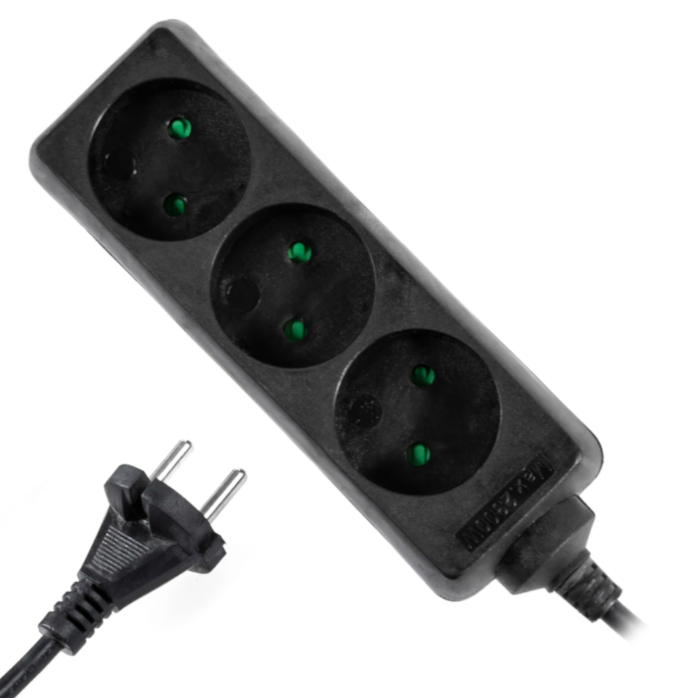 PLASTROL ECO Przedłużacz Elektryczny Listwa Zasilająca 3x Gniazda 2P 1,5m