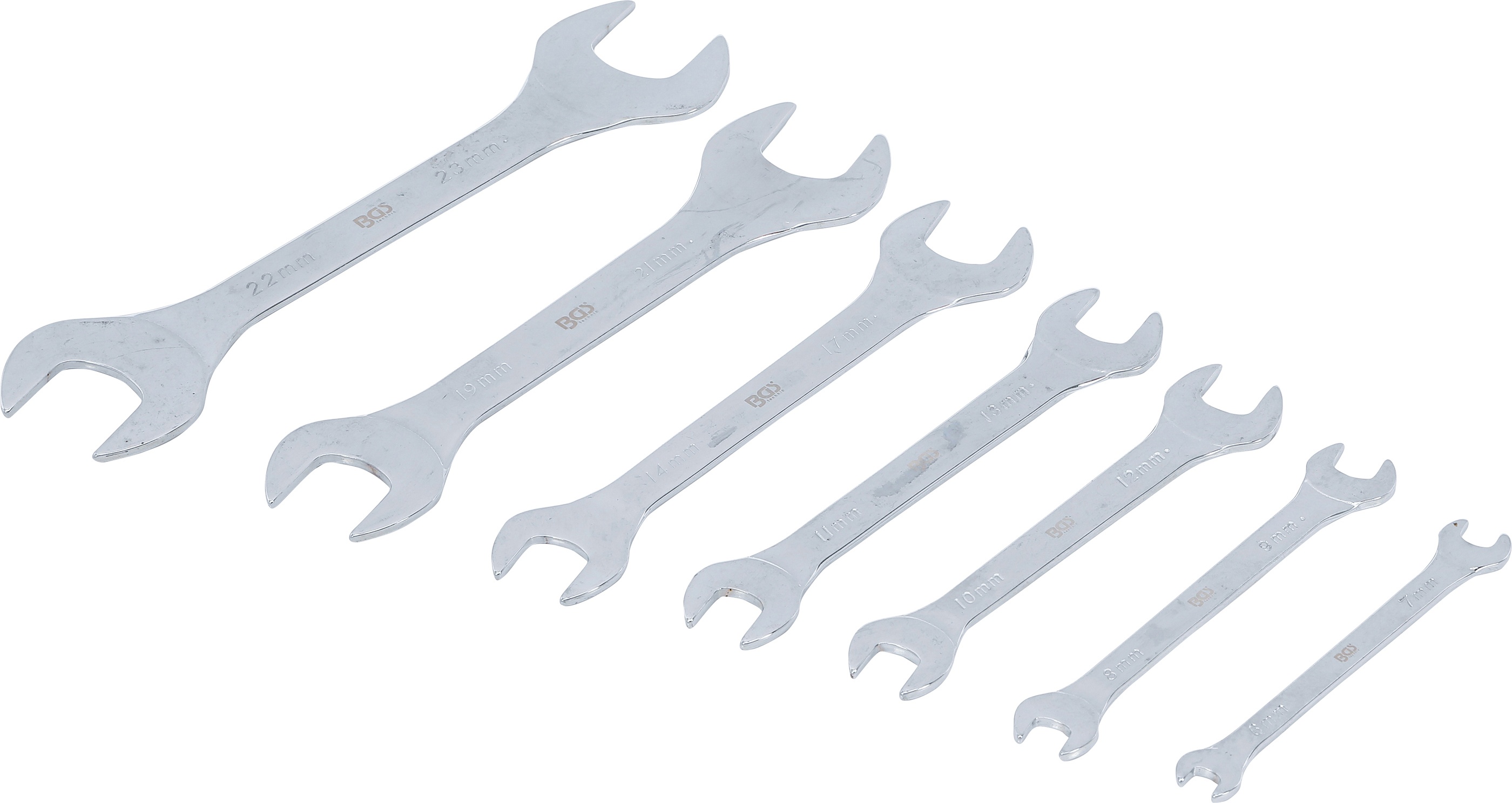 BGS 9019 | Serie di chiavi combinate anello-forchetta | extra piatte | 6 - 23 mm | 7 pz.