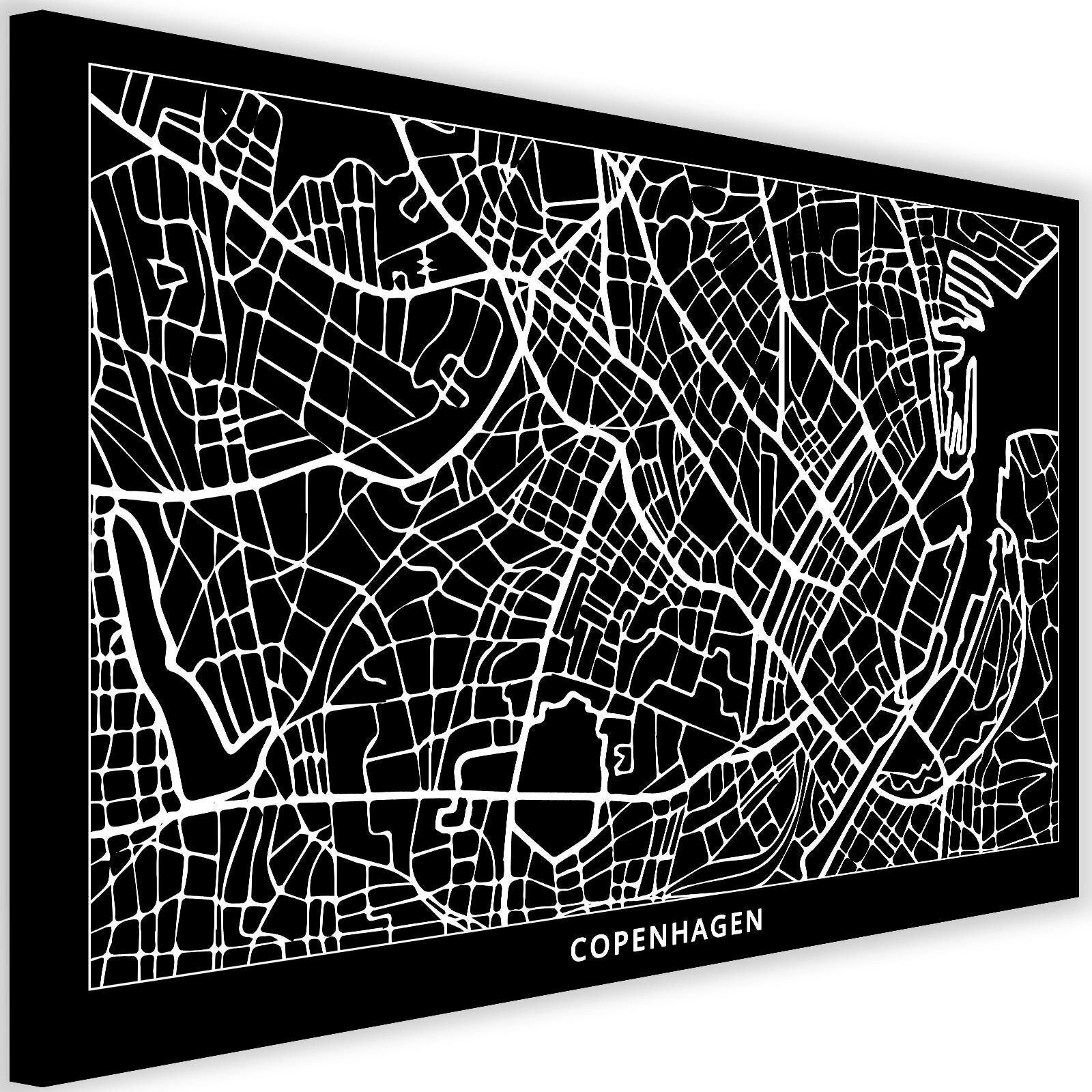 Obraz na płótnie, Kopenhaga - plan miasta 120x80