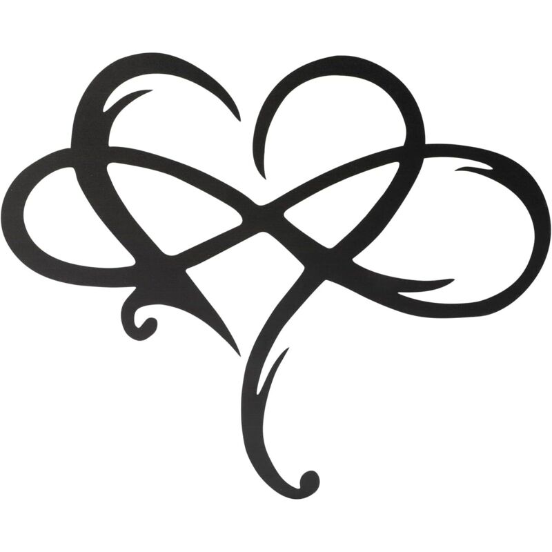 Artă de perete metalică cu inimă infinită, decor unic de perete din oțel, decor de perete agățat pentru casă