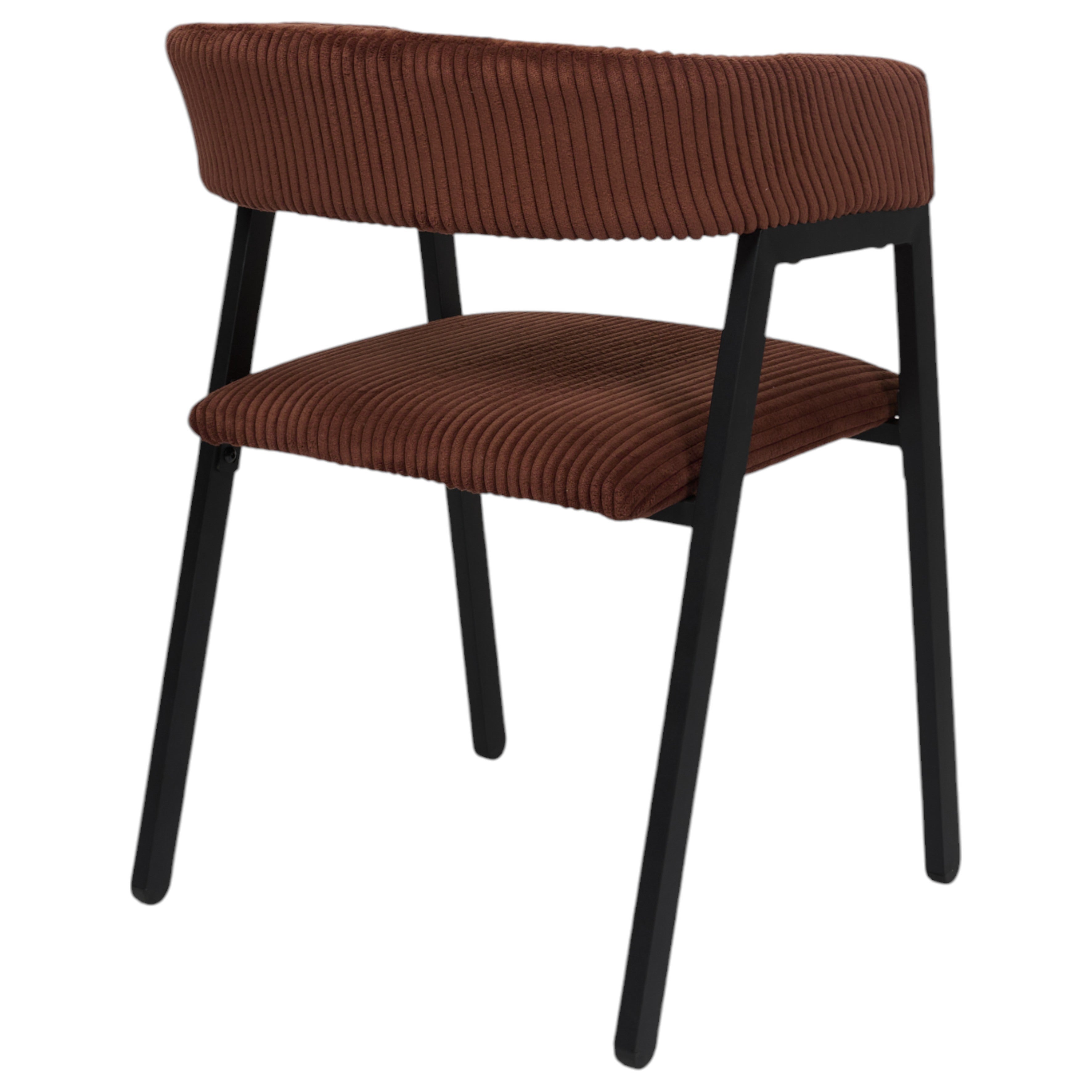 Lot De 2 Chaises - Home Deco Factory - Scott - Design - Côtelé - Rouge Et Noir - 5