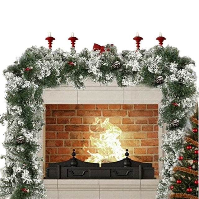 Guirlande Noël 70 Cm Avec Baies Rouges Et Nœud - Décoration Porte Ou Mur - Sans Lumière