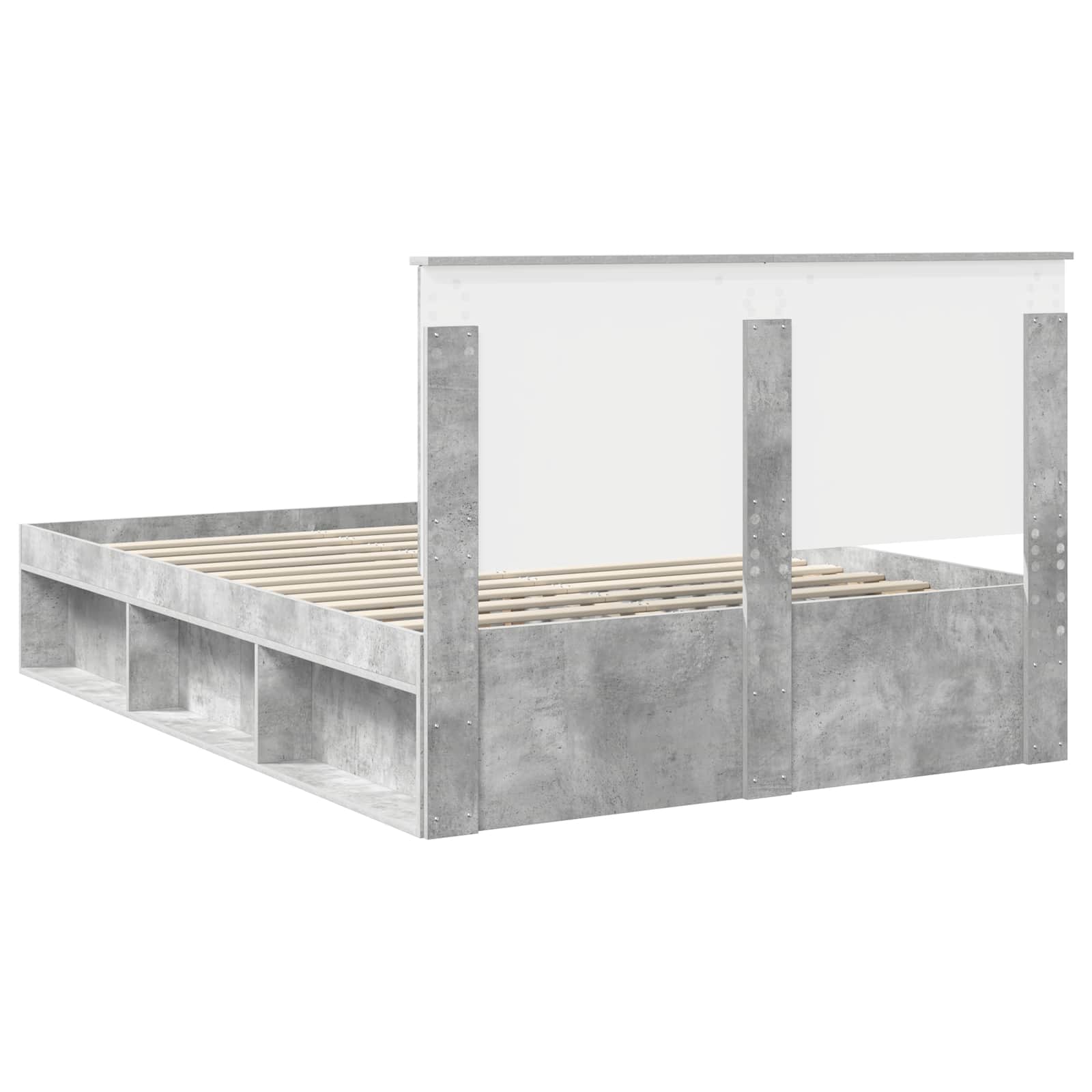 Cadre de lit béton 140 x 190 cm en pin massif - 9