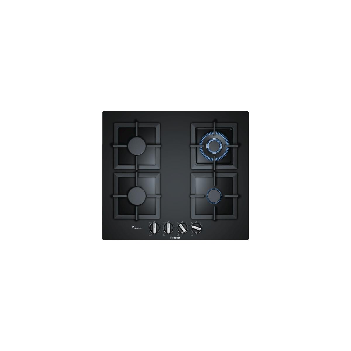 Bosch Serie 6 PPH6A6B20 piano cottura Nero Da incasso Gas 4 Fornelli ...