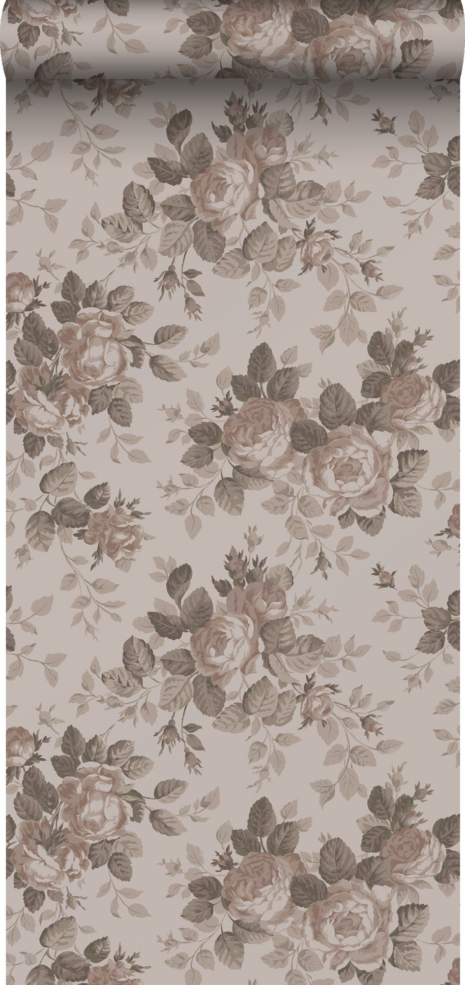 Tapeta zabytkowe kwiaty starego różu - 50 x 900 cm - ESTAHOME