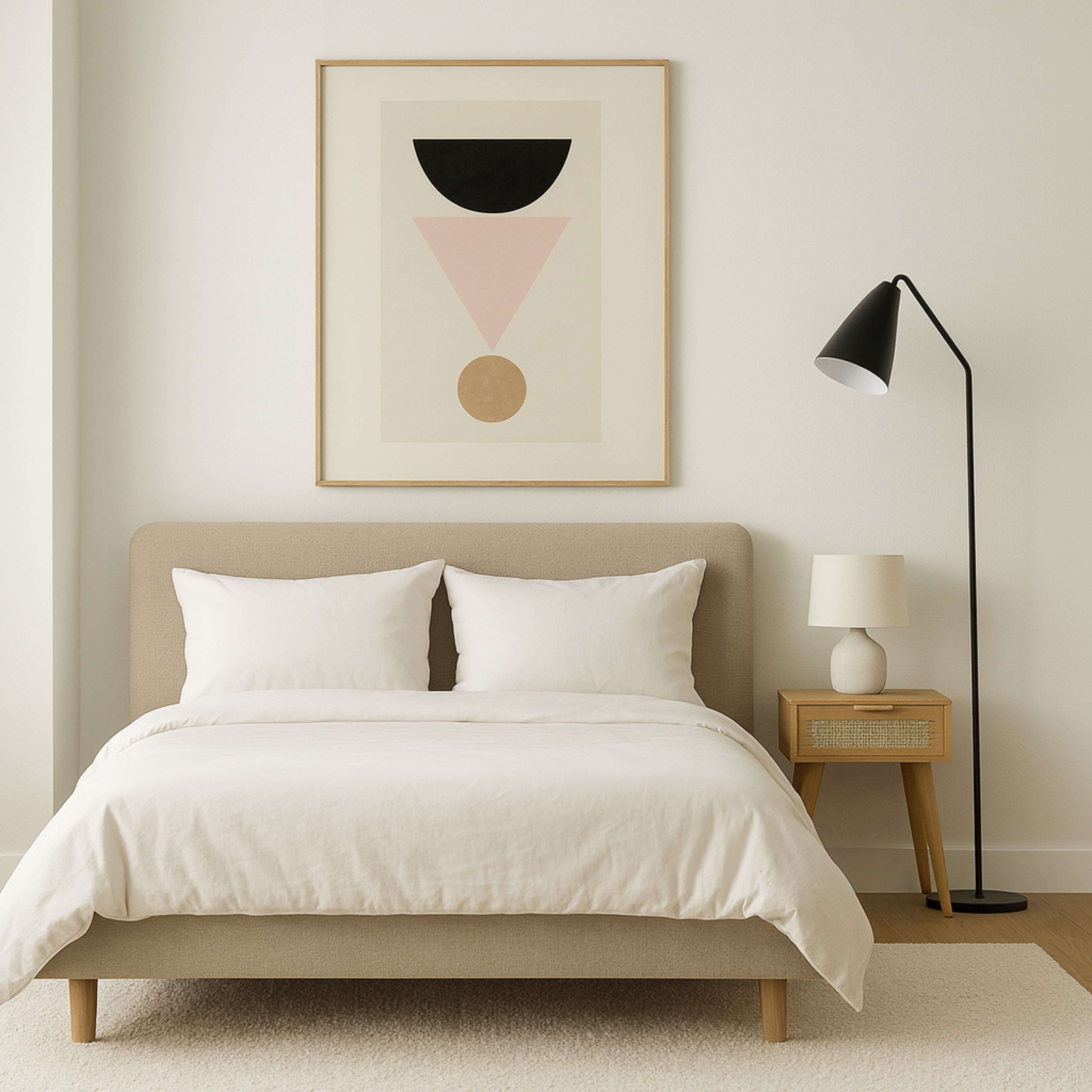 Mesilla de Noche Frisa de Dormitorio Estilo Natural en Color Pino y Rattán con 1 Cajón 40x52x30 cm - 4