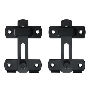 Lot De 5 Loquets De Porte Noirs - Avec Emplacement Pour Cadenas - Vis Cachées - Pour Armoire, Portail, Garage, Sécurité