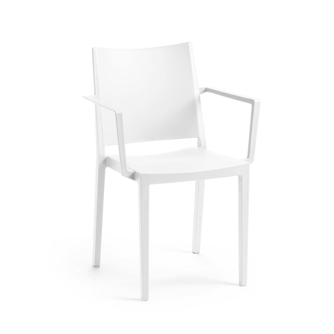 6 Chaises Nairobi En Polypropylène Anthracite - Avec Accoudoirs, Pour Intérieur/extérieur