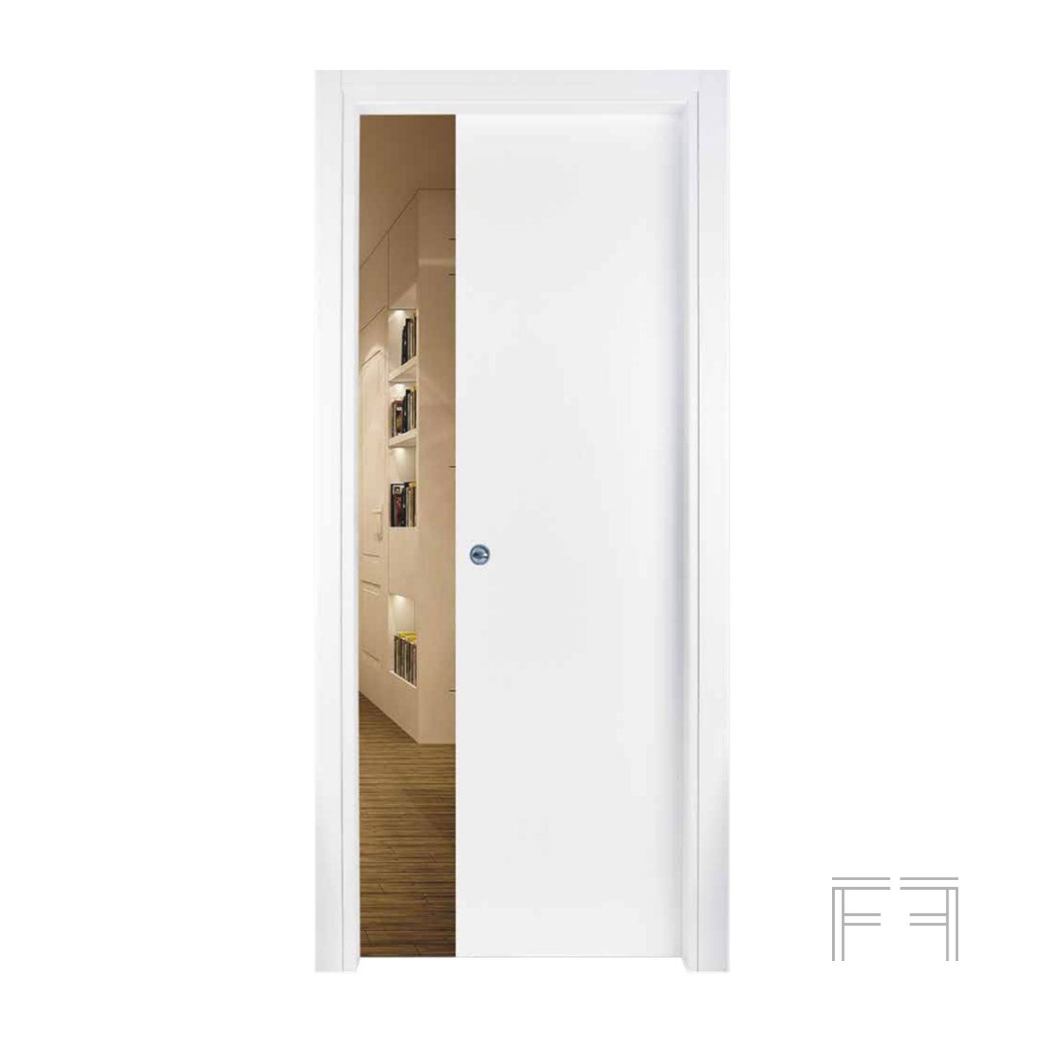 Porta interna scorrevole Roma bianca -reversibile - L80 x H210 - 3
