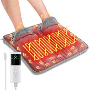 SKIKHN Scaldapiedi Elettrico, 40X40 Scaldapiedi con 6 Livelli di