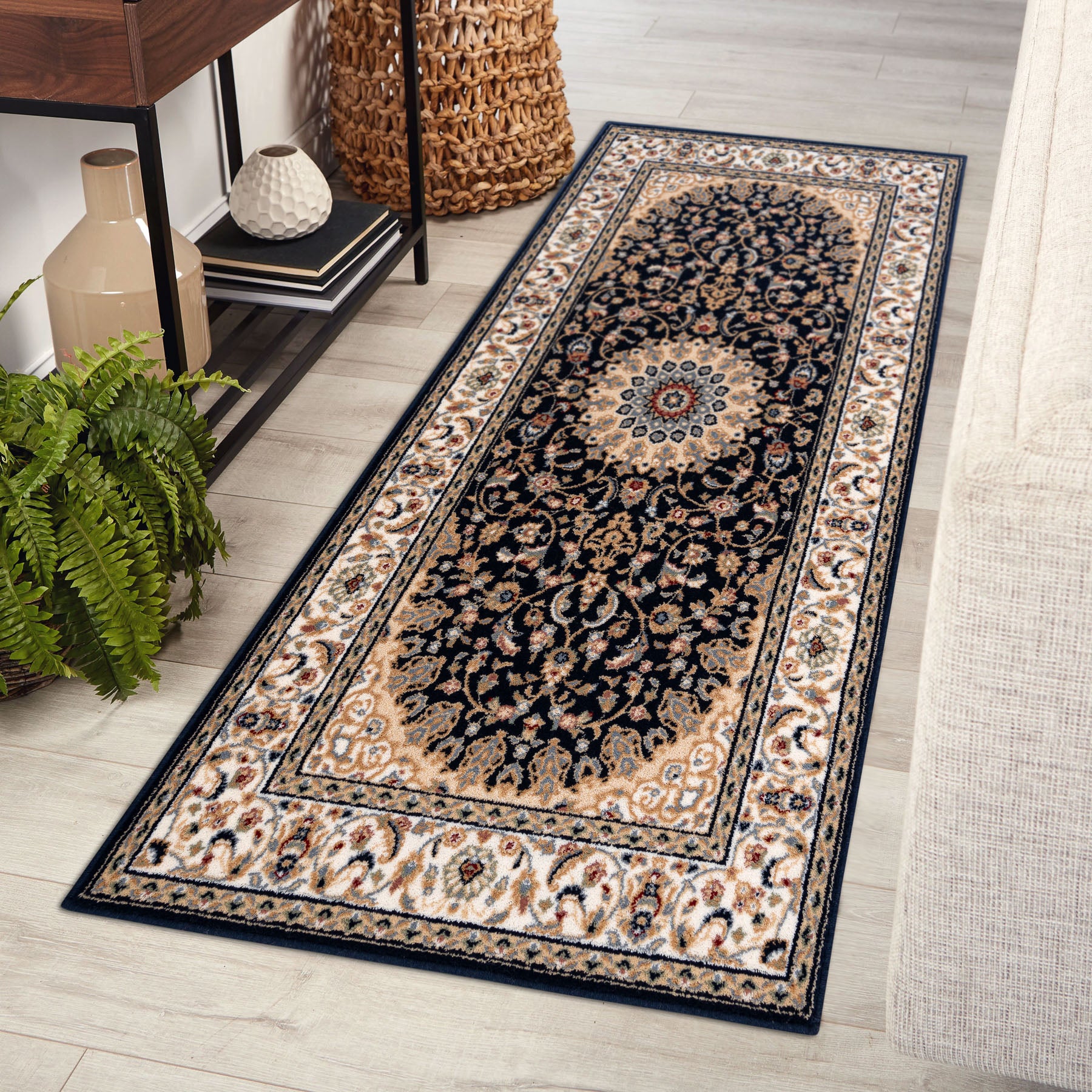 Dywan wełniany NAIN Rozeta, ramka 7177/51011 beż / czarny 240x340 cm - 4