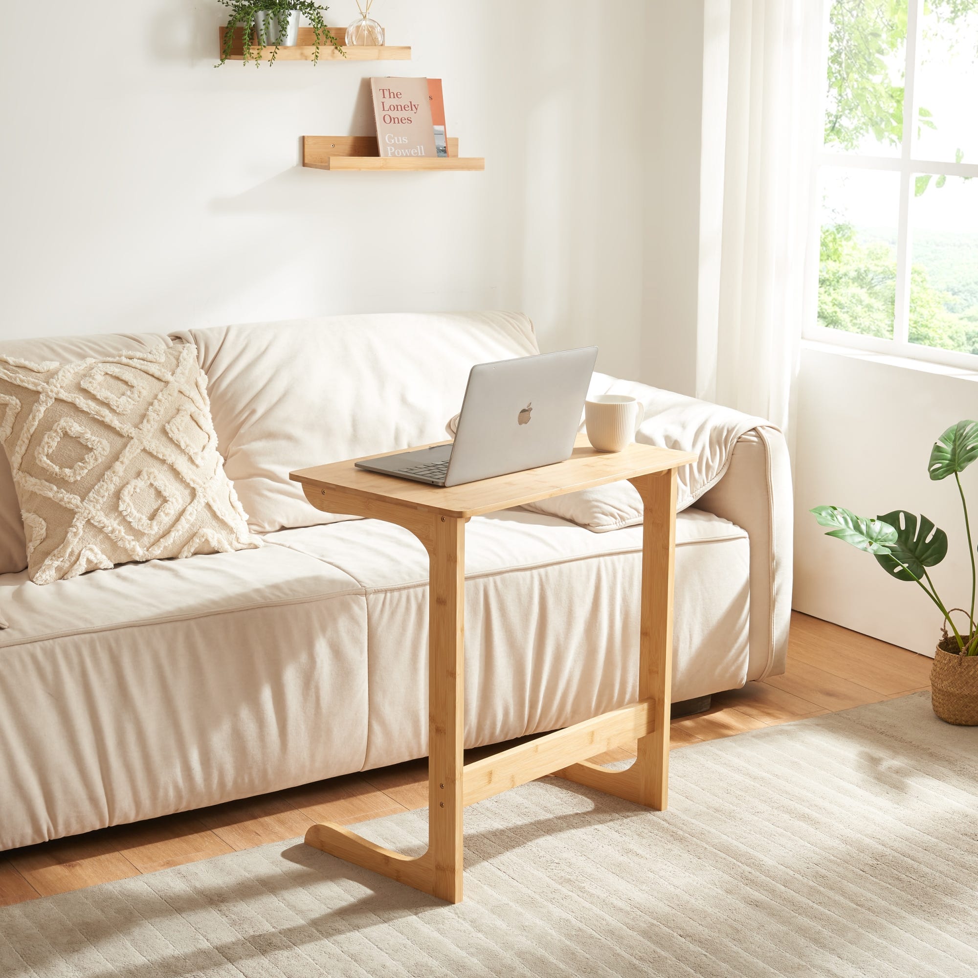 Office Appoint Table Table d'appoint pour ordinateur portable Hægebostad bambou 65 x 60 x 40 ...