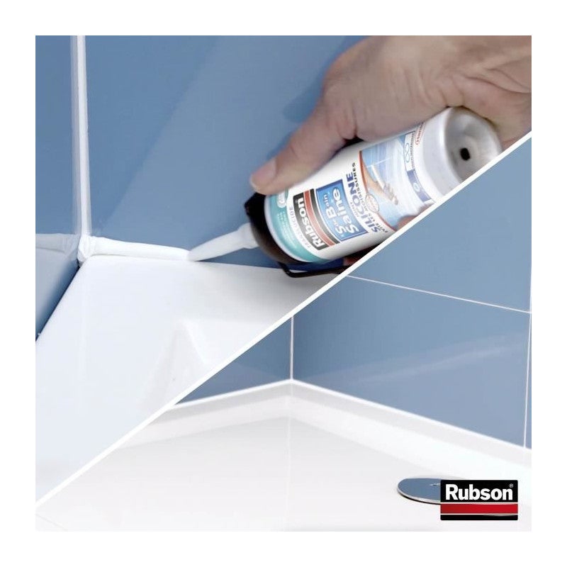 Mastic sanitaires - RUBSON - 2716027 - Joint - Facile - Salle de bain saine - Mastic - Translucide - 200ml - 3