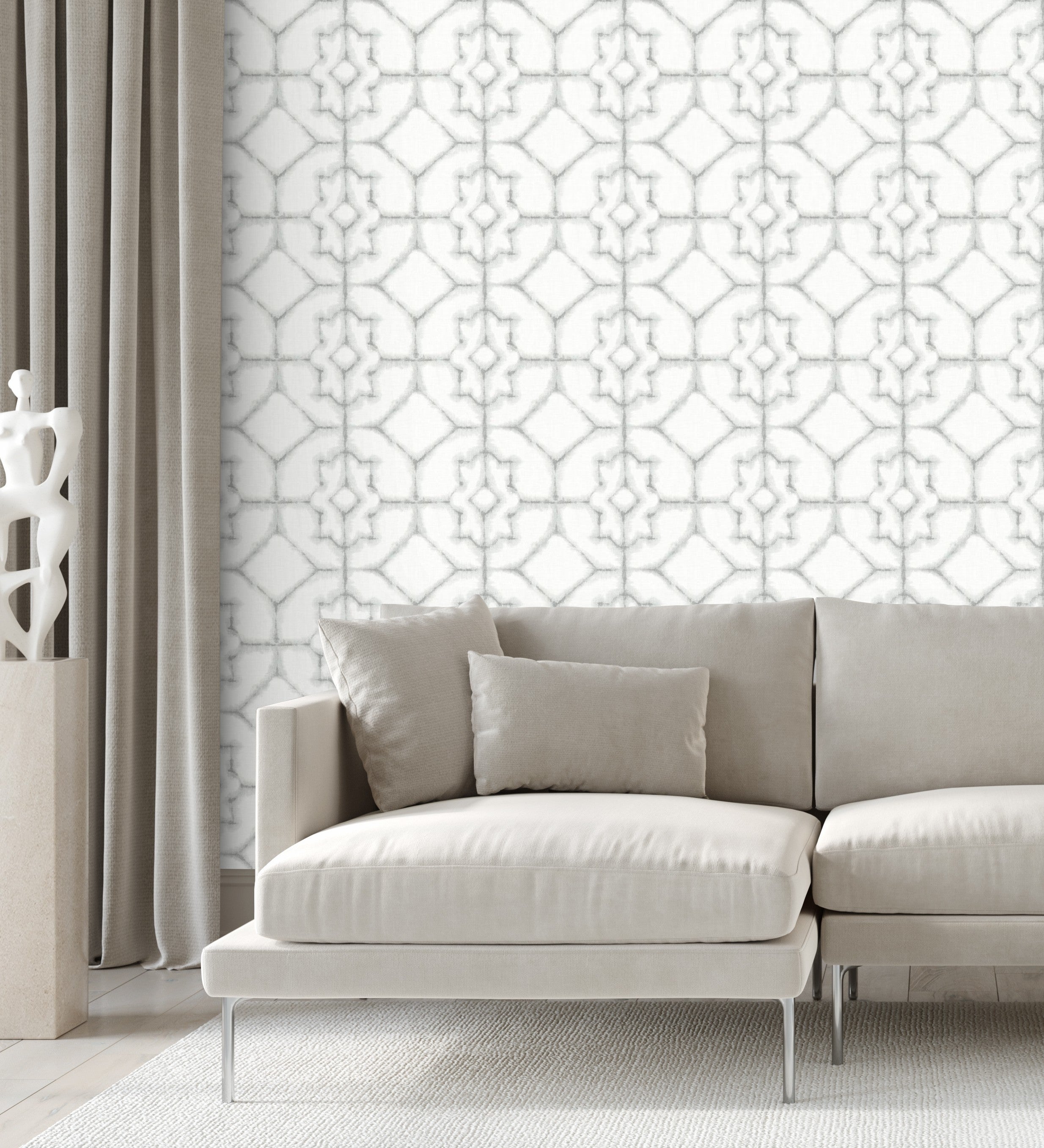 Papel pintado vinílico ecológico de celosía ornamental estilo nórdico - nordic ornaments 679809 de gaulan - rollo de 10 m x 0,53 m