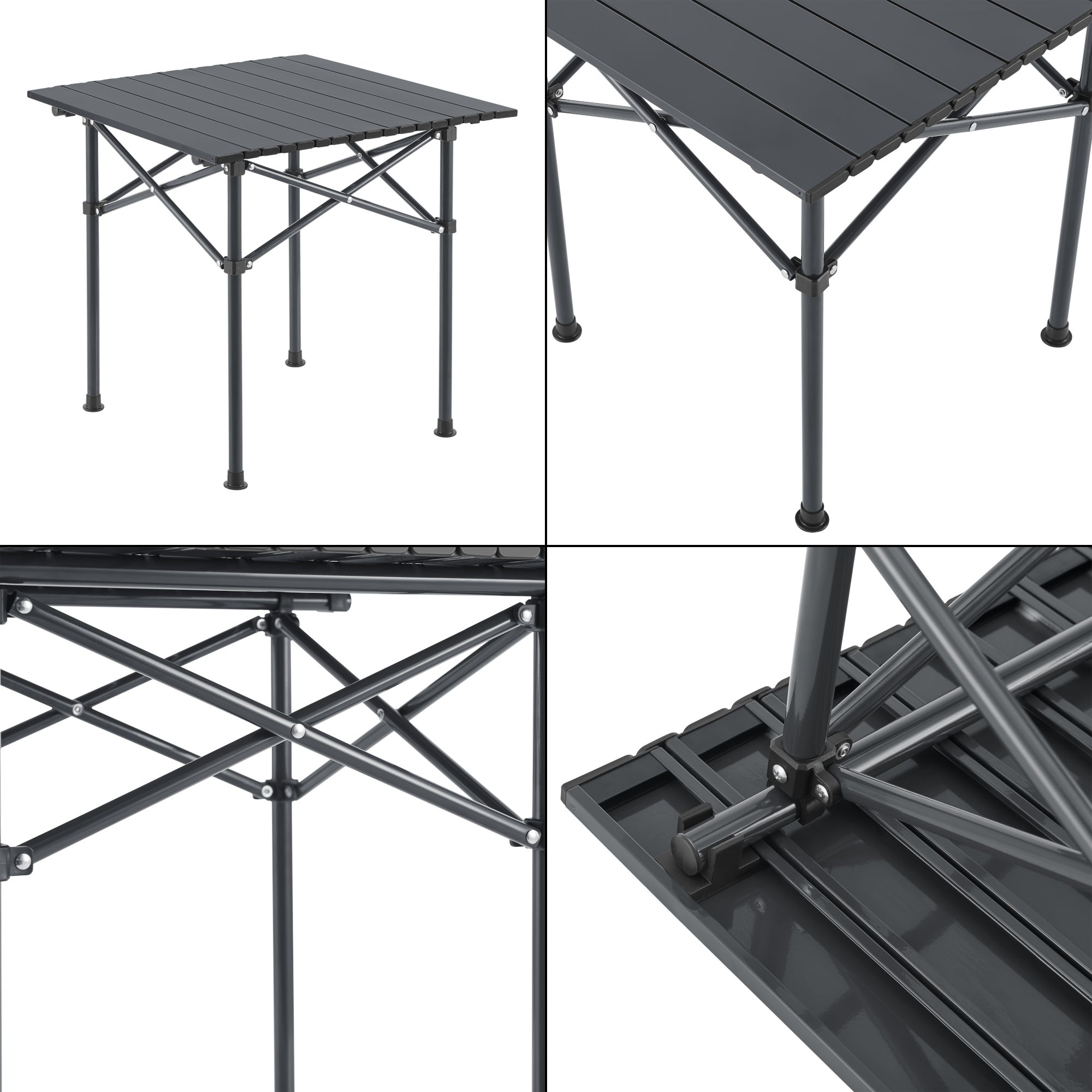 Set de table et 2 chaises pliantes Bellante gris casa.pro - 6