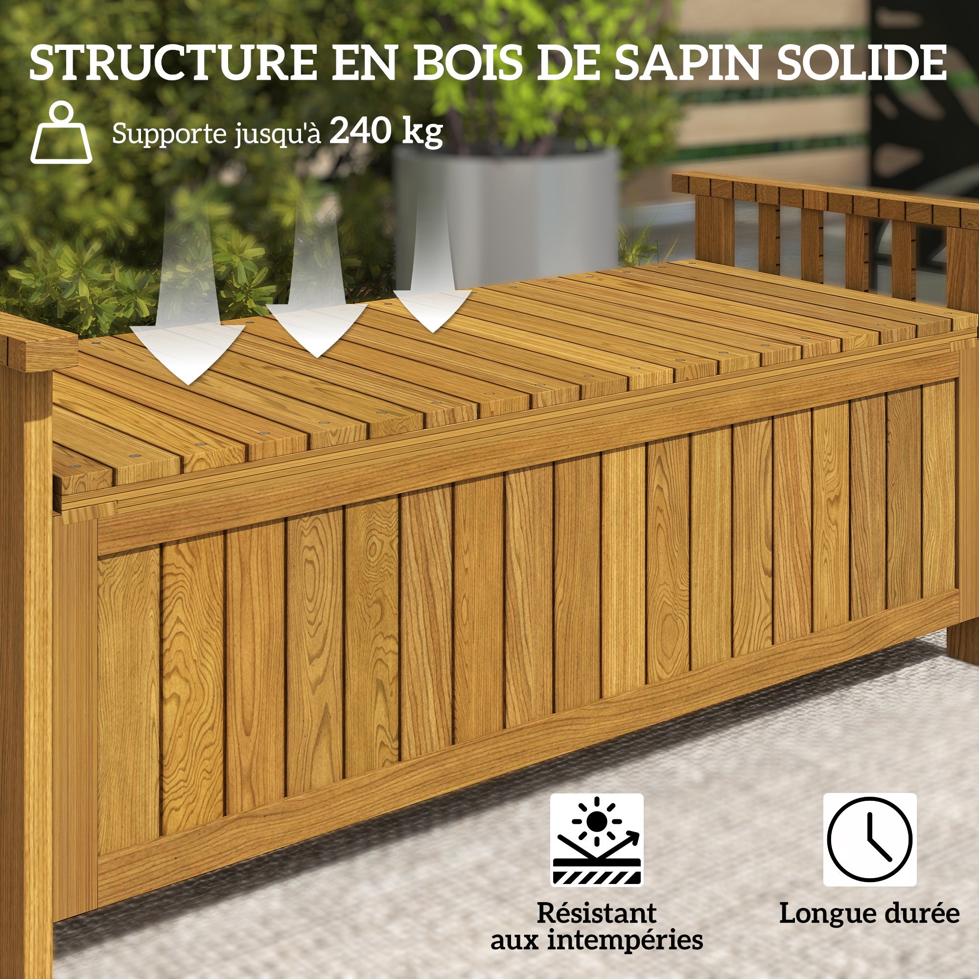 Banc de jardin Bois de sapin Outsunny - 6