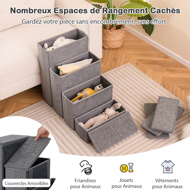 Scaletta Per Cani E Gatti 4 Gradini - Rampa Morbida E Antiscivolo Per Letti E Divani - Foto 3