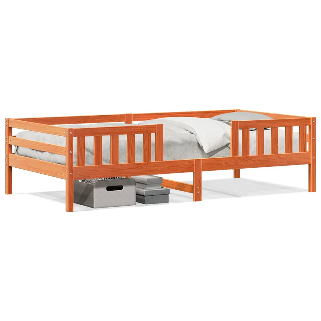 Łóżko Drewniane Rama Łóżka Sofa Brązowe Do Sypialni Pokoju 100x200 cm