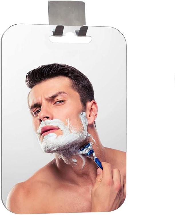 Lustro prysznicowe HD przeciwmgielne do łazienki, bez ramy, nietłukące, akcesoria prysznicowe wiszące (duży format)