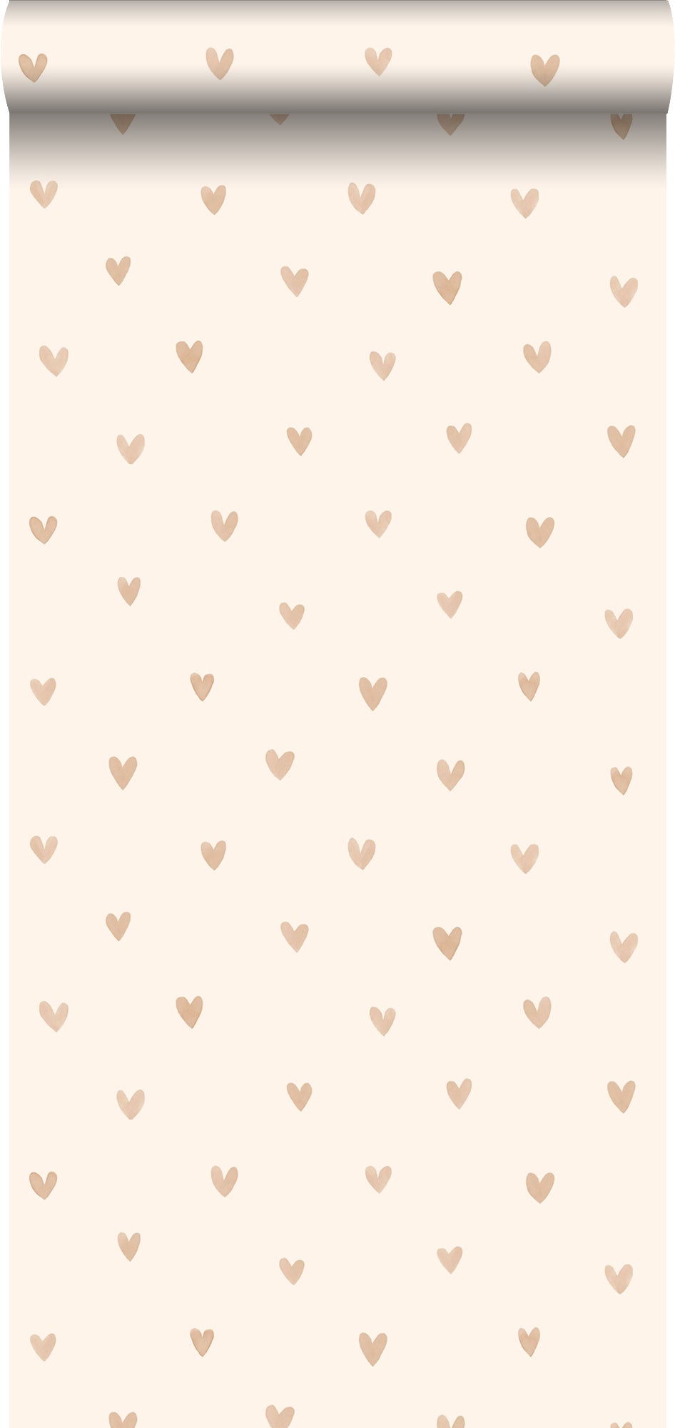 Tapeta serca konfetti beżowymIzłotym - 53 cm x 10.05 m - WALLS4YOU