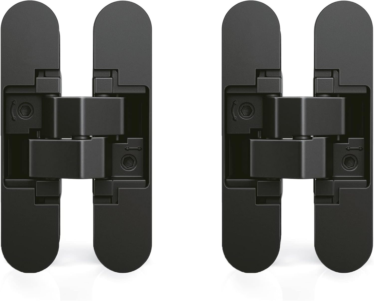 Ukryty zawias do drzwi - Niewidoczny czarny zawias 180° - Regulowany w 3 wymiarach - Idealnie ukryty, zestaw 2 szt.