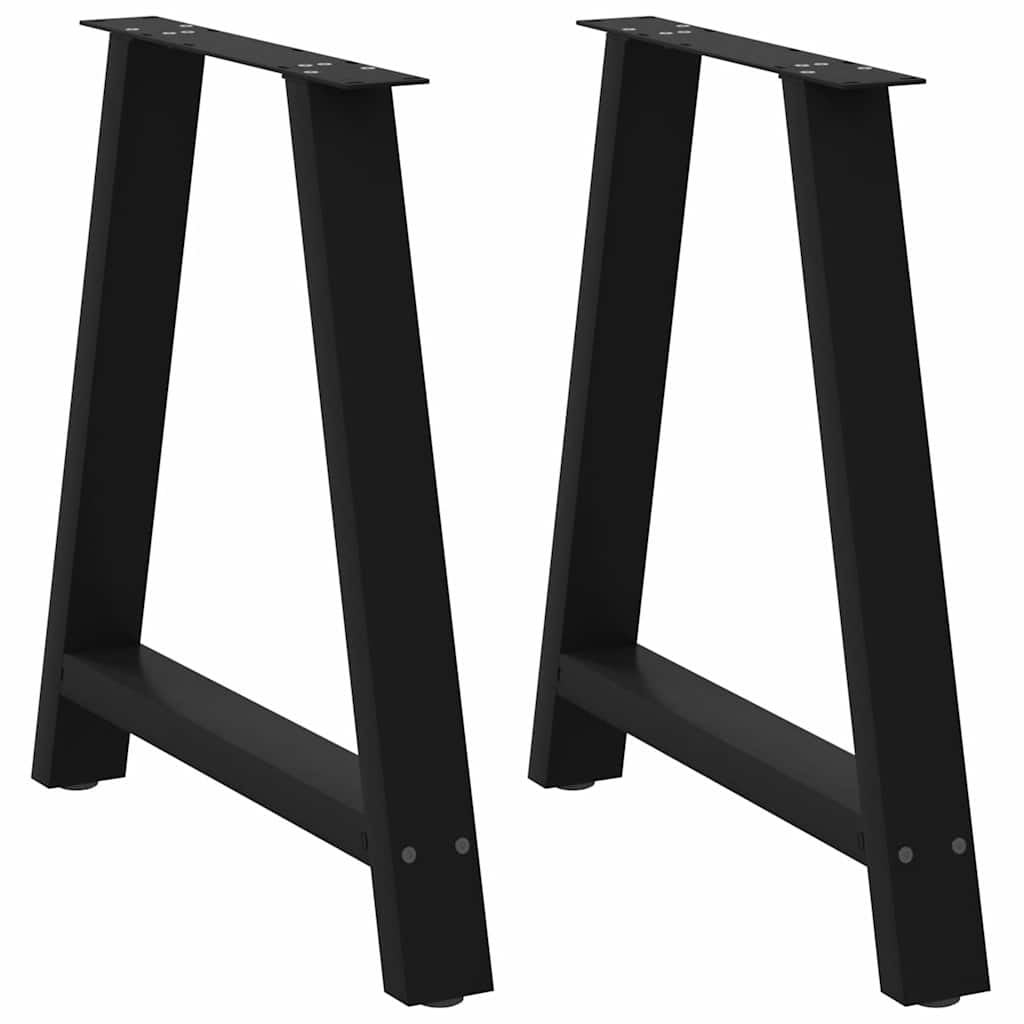 Nogi do stołu jadalnego w kształcie litery A 2 szt. Czarne 70x(72-73) cm Stal vidaXL