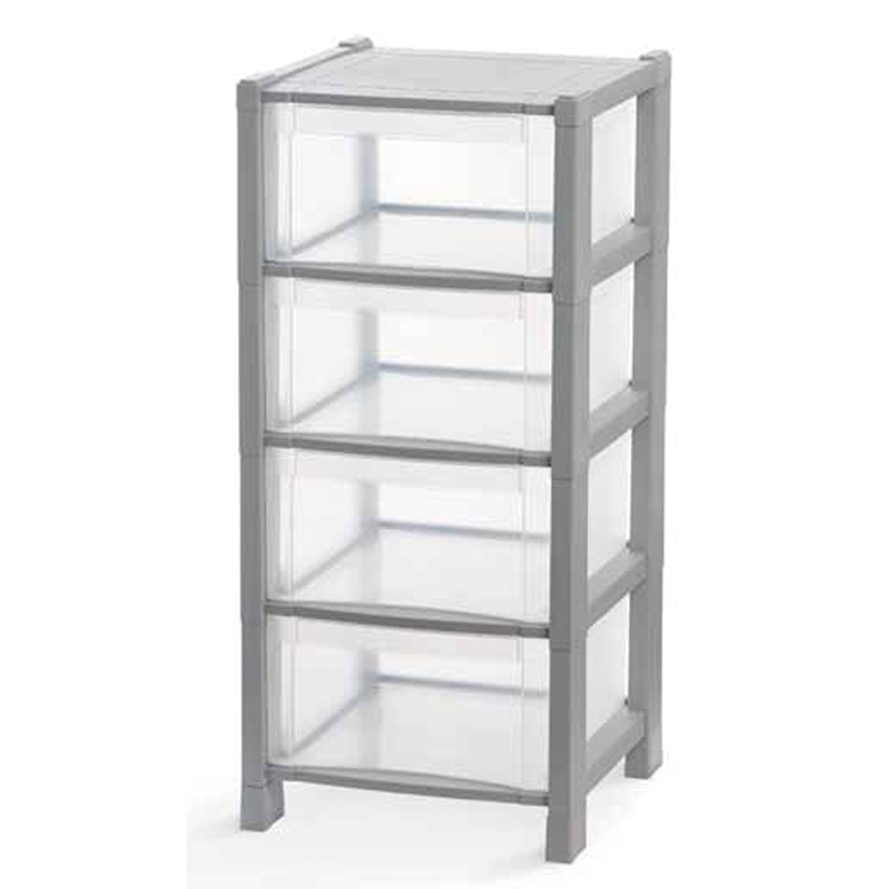 Iperbriko  Cajonera Tower 4 Cajones 38X38x78 Cm Gris , Leroy Merlin