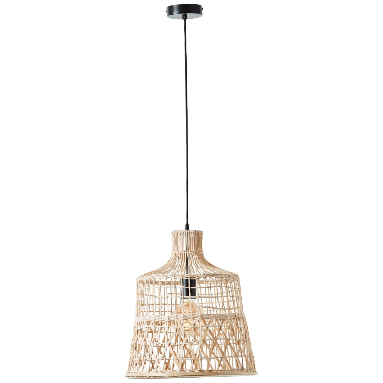 Lampa BRILLIANT, zawieszenie Newbury 35cm rattan, 1x A60, E27, 25W, kabel można skrócić / regulowana wysokość