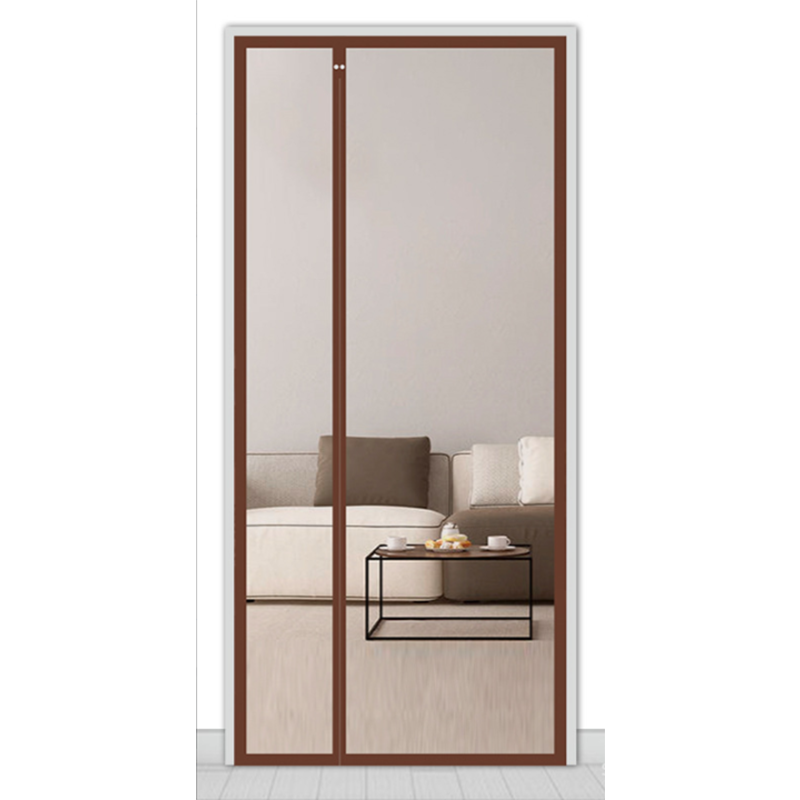 Moskitiera do drzwi, magnetyczna moskitiera, drzwi przesuwne do moskitiery z automatycznym zamknięciem magnetycznym, 110*200cm, Brązowy