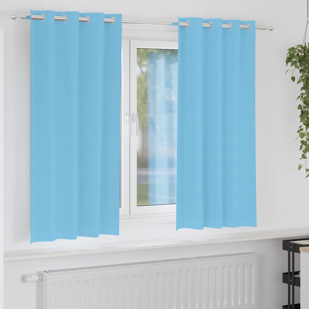 Firany blackout z kółkami 2 pcs Jasnoniebieski 175 x 140 cm vidaXL