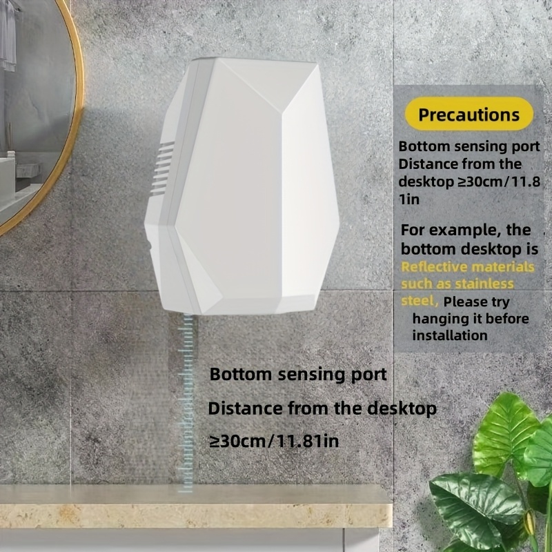 Sèche-mains À Capteur Intelligent Pour Salle De Bains, 1600W Haute Puissance, Montage Mural, Séchage Rapide, Pour Hôtels, Centres Commerciaux-Noir - 2