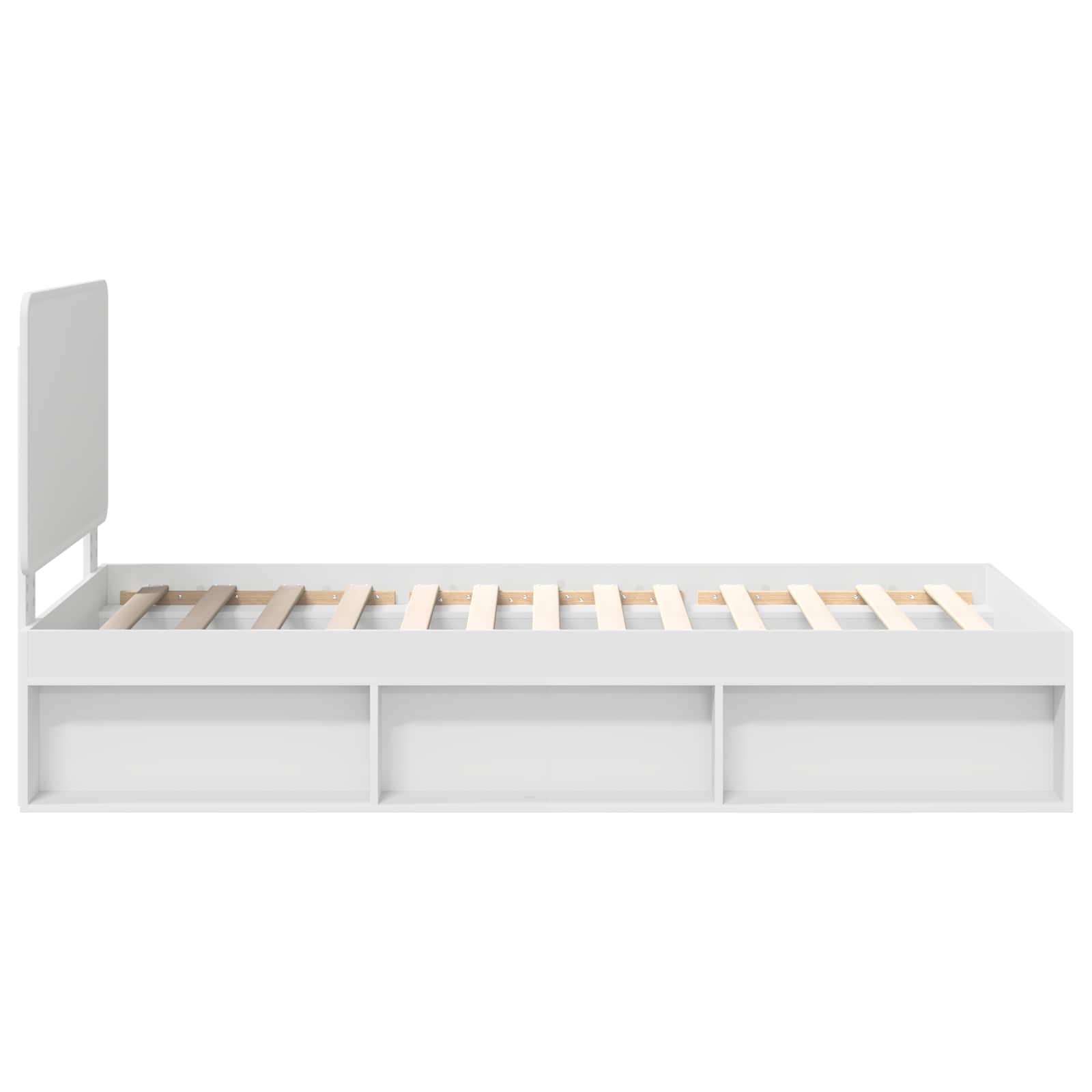 Cadre de lit blanc 75 x 190 cm pin massif - 8