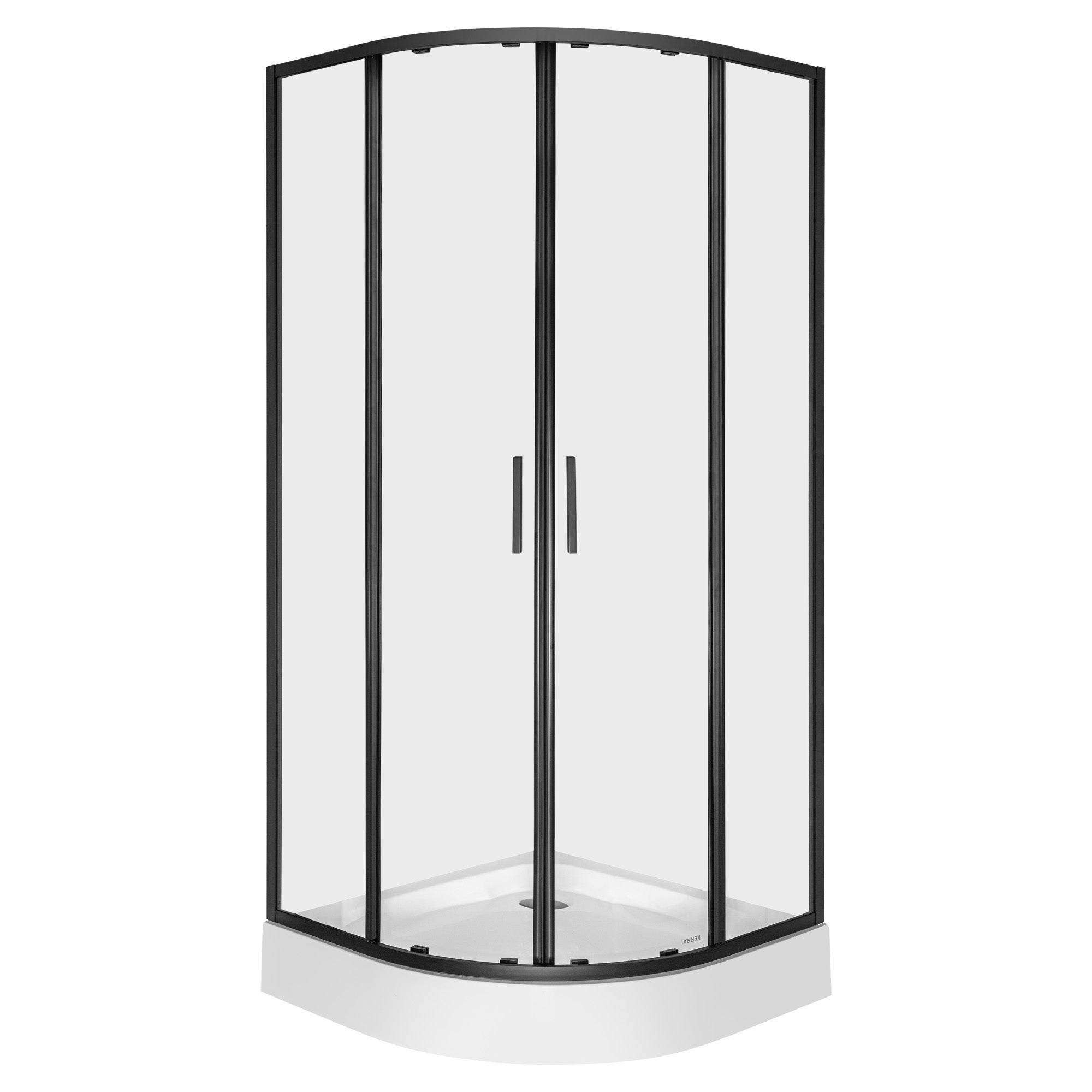 Kabina prysznicowa z brodzikiem Solid RS 90 BL szkło transparentne 6 mm, profole czarne KERRA